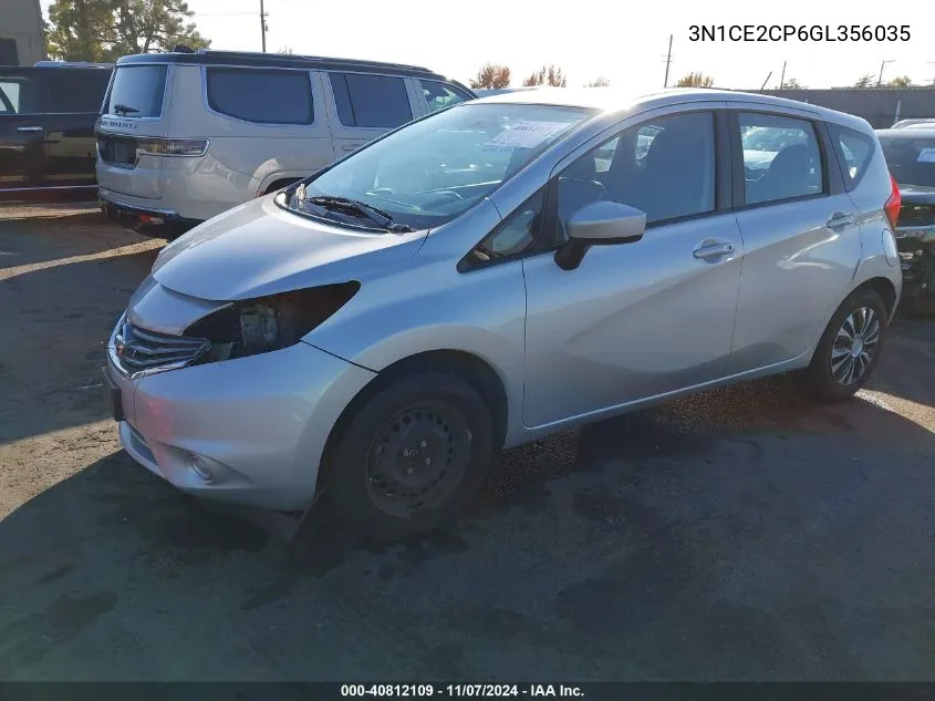 2016 Nissan Versa Note S (Sr)/S Plus/Sl/Sr/Sv VIN: 3N1CE2CP6GL356035 Lot: 40812109