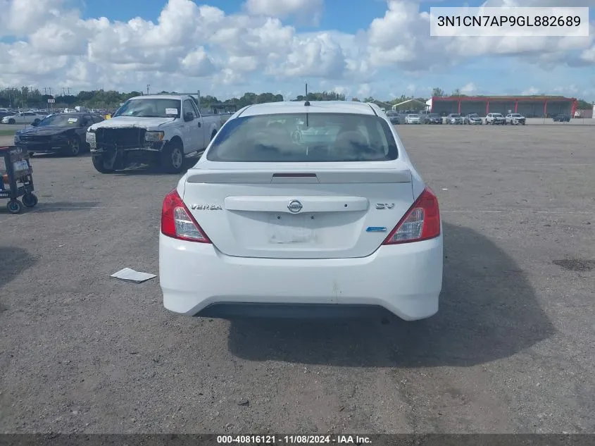 2016 Nissan Versa 1.6 Sv VIN: 3N1CN7AP9GL882689 Lot: 40816121