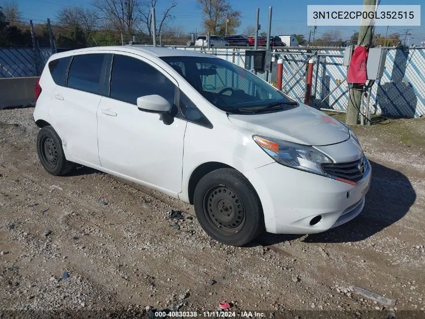 2016 Nissan Versa Note S (Sr)/S Plus/Sl/Sr/Sv VIN: 3N1CE2CP0GL352515 Lot: 40830338