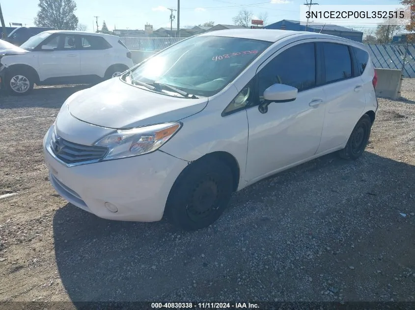 2016 Nissan Versa Note S (Sr)/S Plus/Sl/Sr/Sv VIN: 3N1CE2CP0GL352515 Lot: 40830338