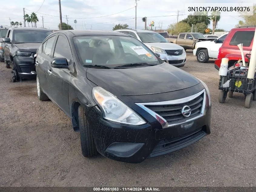 3N1CN7APXGL849376 2016 Nissan Versa 1.6 Sv