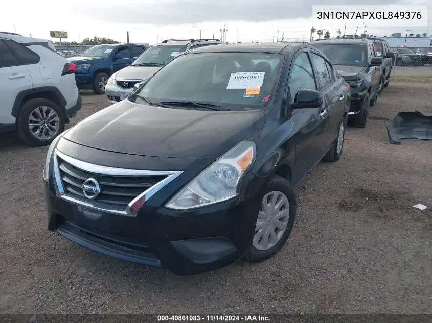 3N1CN7APXGL849376 2016 Nissan Versa 1.6 Sv