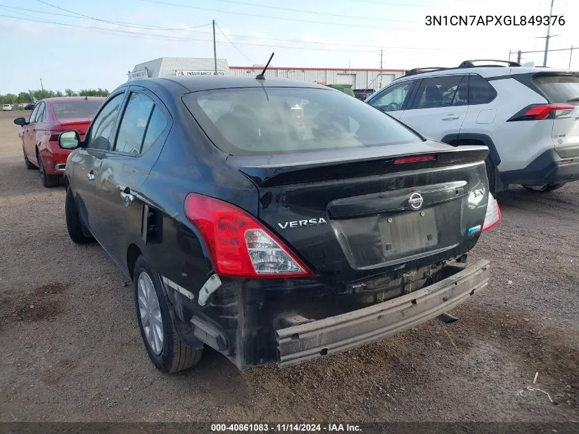 3N1CN7APXGL849376 2016 Nissan Versa 1.6 Sv