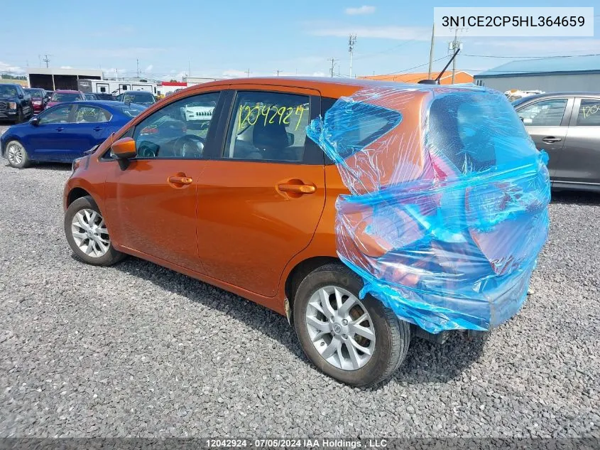 2017 Nissan Versa Note S/S Plus/Sv/Sl/Sr VIN: 3N1CE2CP5HL364659 Lot: 12042924