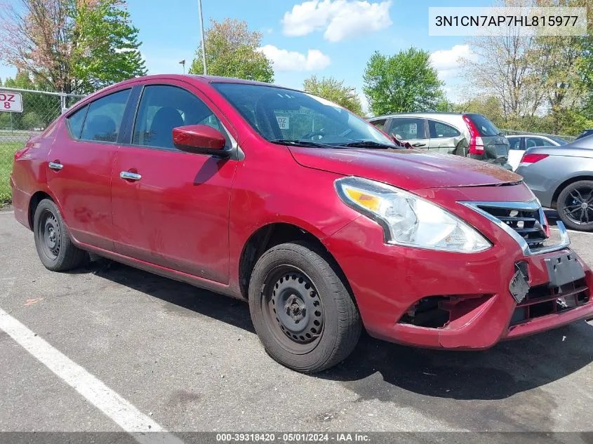 2017 Nissan Versa 1.6 S/1.6 S+/1.6 Sl/1.6 Sv VIN: 3N1CN7AP7HL815977 Lot: 39318420