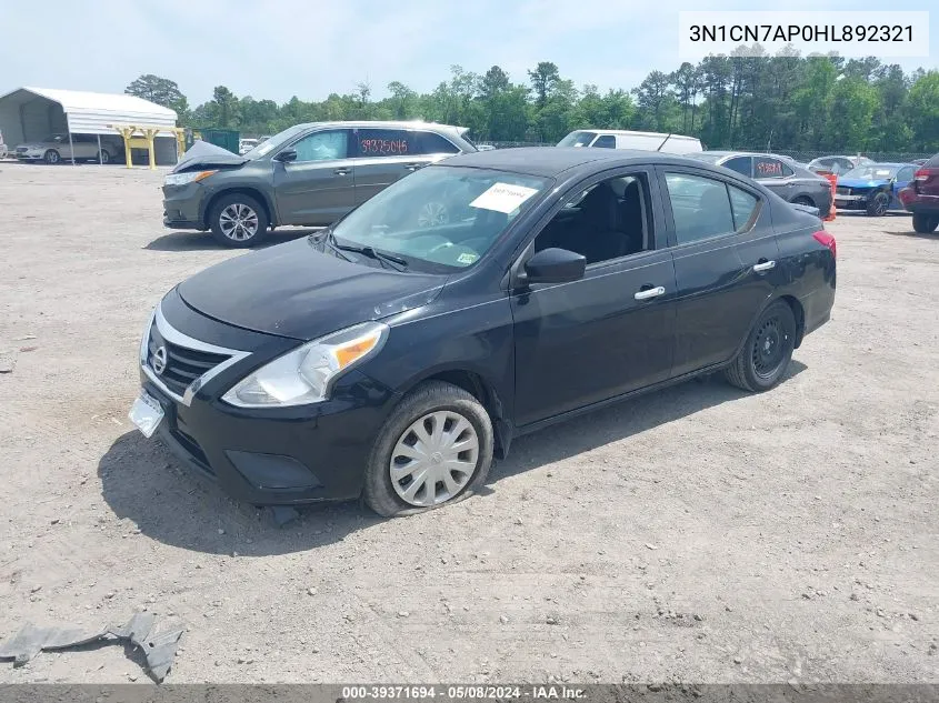 3N1CN7AP0HL892321 2017 Nissan Versa 1.6 Sv