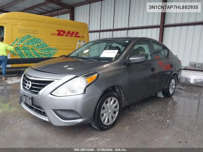 2017 Nissan Versa 1.6 S+ VIN: 3N1CN7AP7HL882935 Lot: 39815440