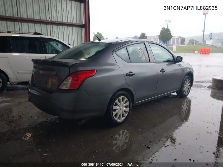 2017 Nissan Versa 1.6 S+ VIN: 3N1CN7AP7HL882935 Lot: 39815440