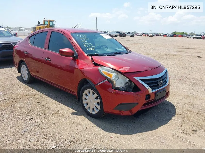 2017 Nissan Versa 1.6 S+ VIN: 3N1CN7AP4HL857295 Lot: 39824491