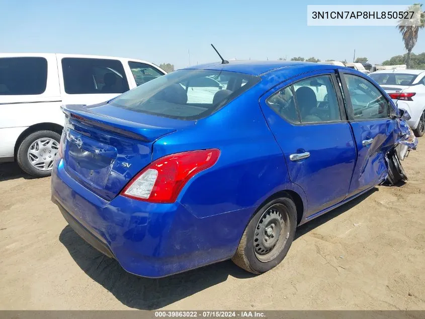 2017 Nissan Versa 1.6 Sv VIN: 3N1CN7AP8HL850527 Lot: 39863022