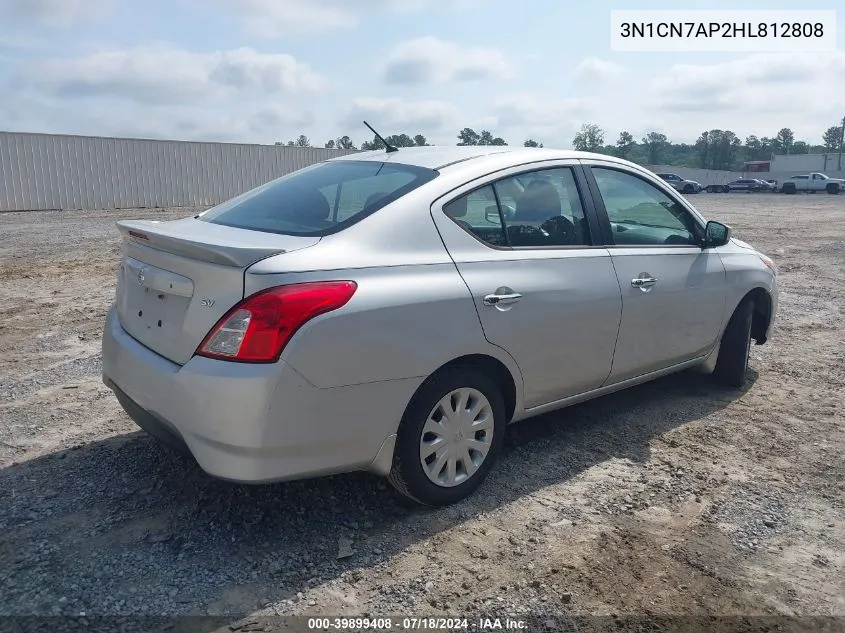 2017 Nissan Versa 1.6 S/1.6 S+/1.6 Sl/1.6 Sv VIN: 3N1CN7AP2HL812808 Lot: 39899408