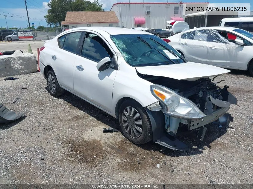 2017 Nissan Versa 1.6 S/1.6 S+/1.6 Sl/1.6 Sv VIN: 3N1CN7AP6HL806235 Lot: 39903716