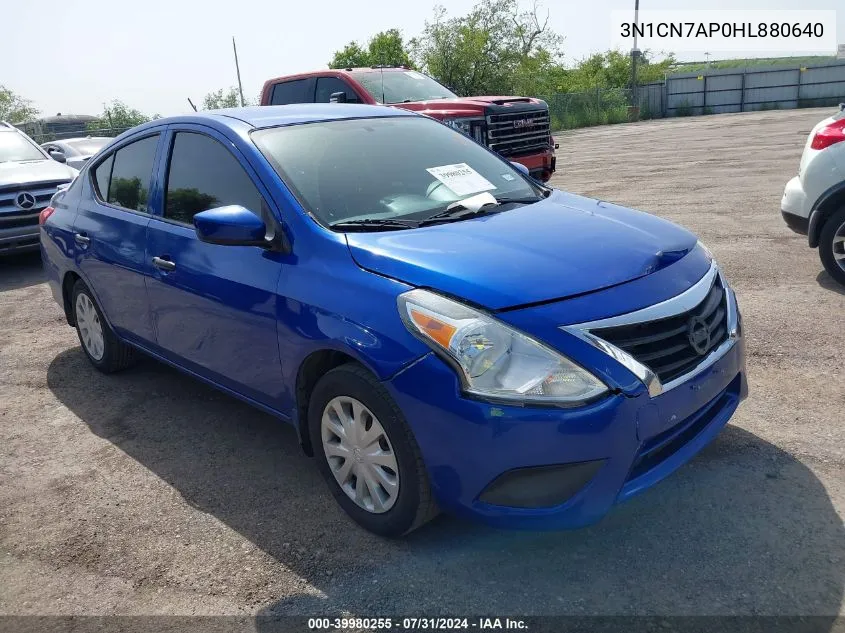 2017 Nissan Versa 1.6 S/1.6 S+/1.6 Sl/1.6 Sv VIN: 3N1CN7AP0HL880640 Lot: 39980255