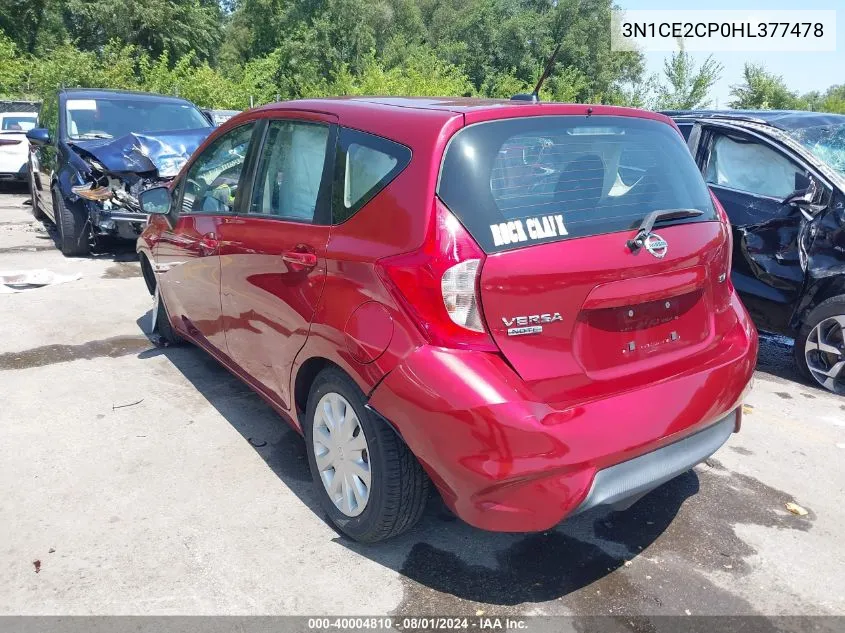 3N1CE2CP0HL377478 2017 Nissan Versa Note Sv