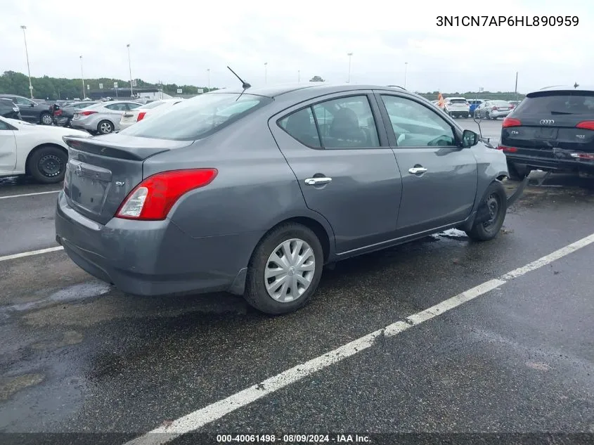 2017 Nissan Versa 1.6 Sv VIN: 3N1CN7AP6HL890959 Lot: 40061498