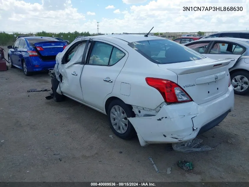 2017 Nissan Versa 1.6 Sv VIN: 3N1CN7AP3HL868630 Lot: 40089536