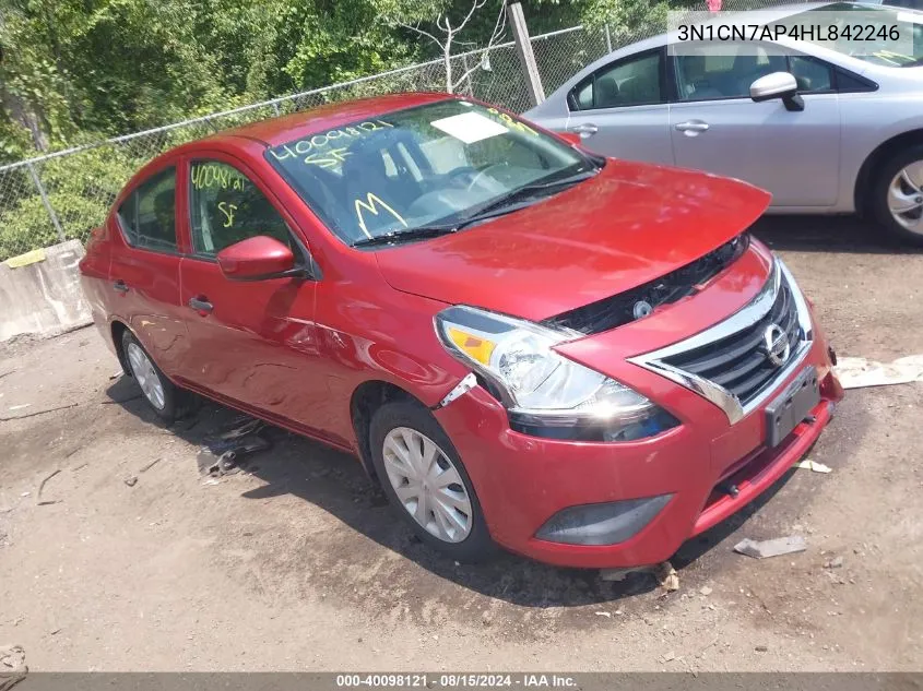 3N1CN7AP4HL842246 2017 Nissan Versa 1.6 S+