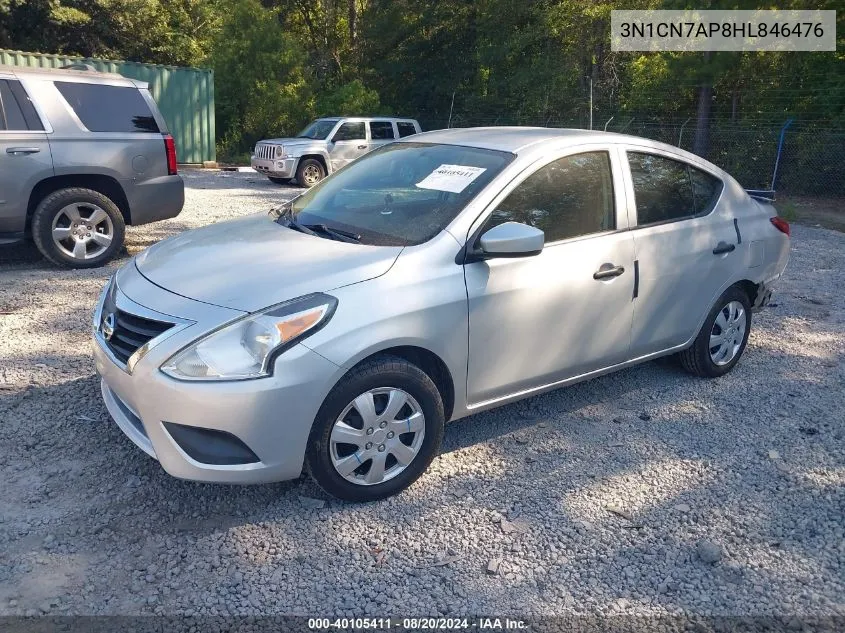 2017 Nissan Versa 1.6 S+ VIN: 3N1CN7AP8HL846476 Lot: 40105411