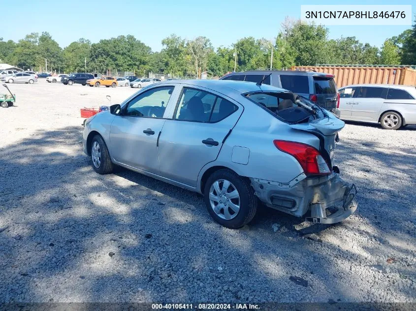 2017 Nissan Versa 1.6 S+ VIN: 3N1CN7AP8HL846476 Lot: 40105411