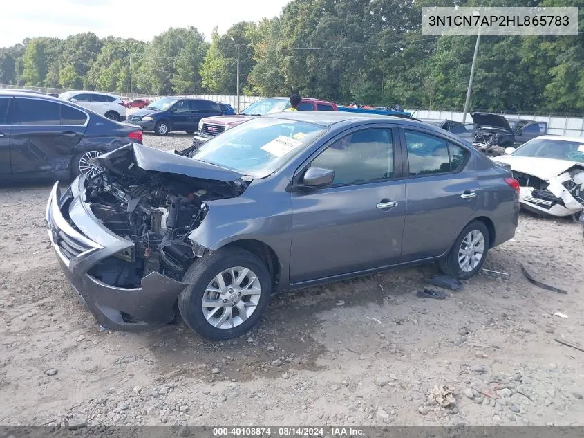 2017 Nissan Versa 1.6 Sv VIN: 3N1CN7AP2HL865783 Lot: 40108874