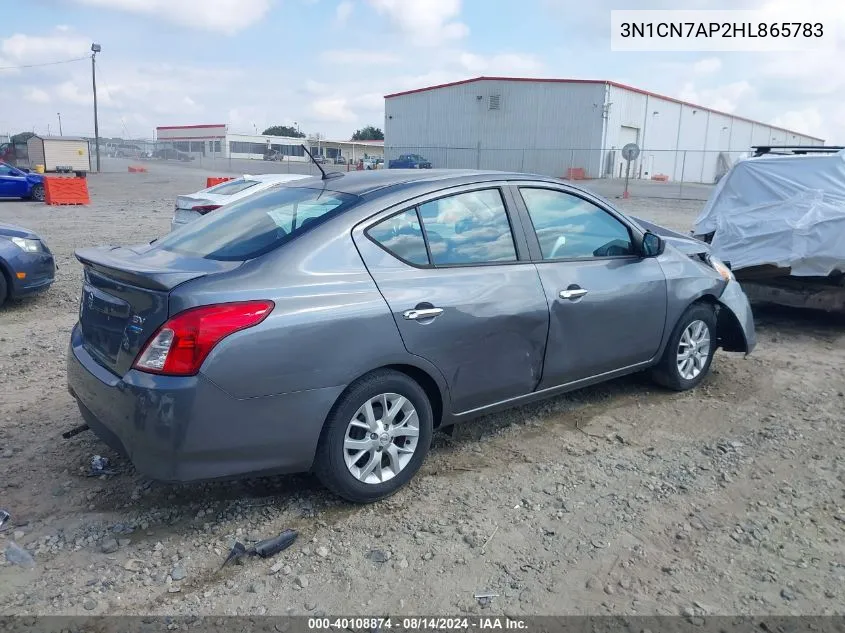 2017 Nissan Versa 1.6 Sv VIN: 3N1CN7AP2HL865783 Lot: 40108874