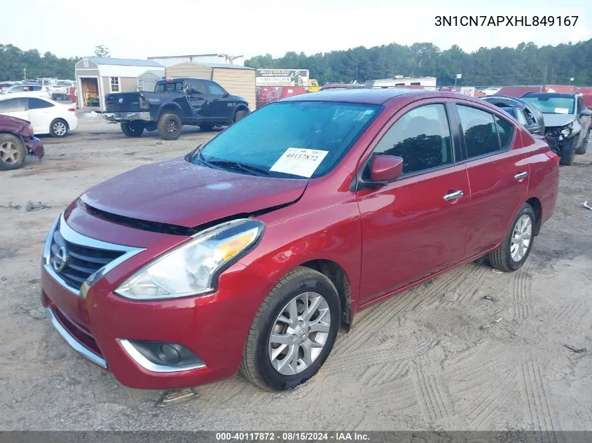 3N1CN7APXHL849167 2017 Nissan Versa 1.6 Sv