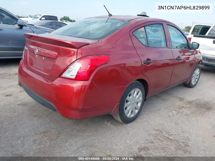 2017 Nissan Versa S/S Plus/Sv/Sl VIN: 3N1CN7AP6HL829899 Lot: 40149588