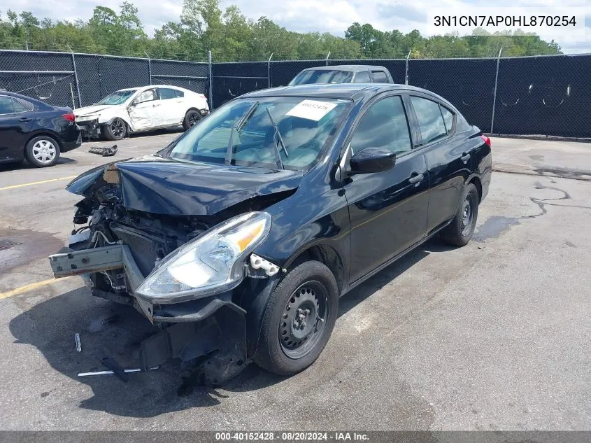 2017 Nissan Versa 1.6 S VIN: 3N1CN7AP0HL870254 Lot: 40152428