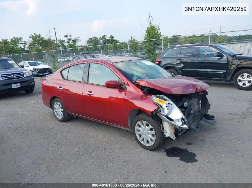 2017 Nissan Versa 1.6 Sv VIN: 3N1CN7APXHK420259 Lot: 40161330