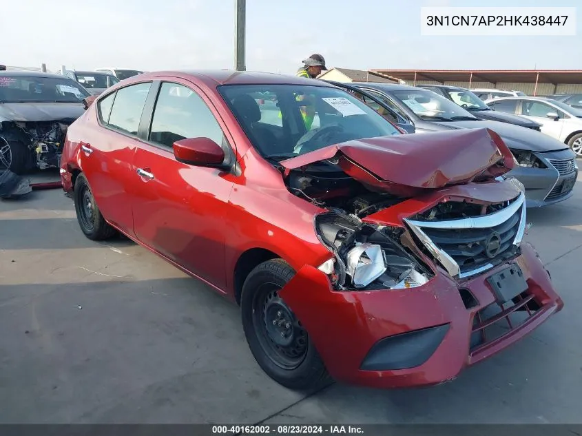 3N1CN7AP2HK438447 2017 Nissan Versa 1.6 Sv