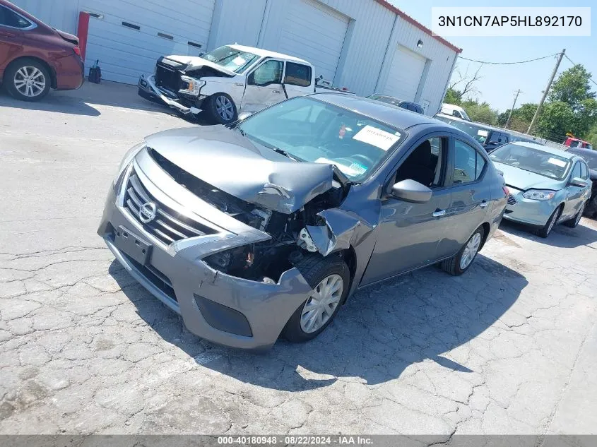 3N1CN7AP5HL892170 2017 Nissan Versa 1.6 Sv