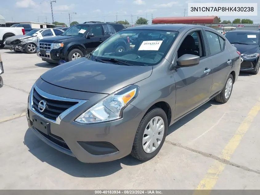 2017 Nissan Versa 1.6 Sv VIN: 3N1CN7AP8HK430238 Lot: 40183934