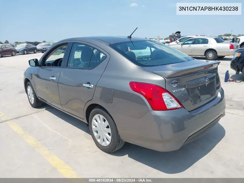 3N1CN7AP8HK430238 2017 Nissan Versa 1.6 Sv