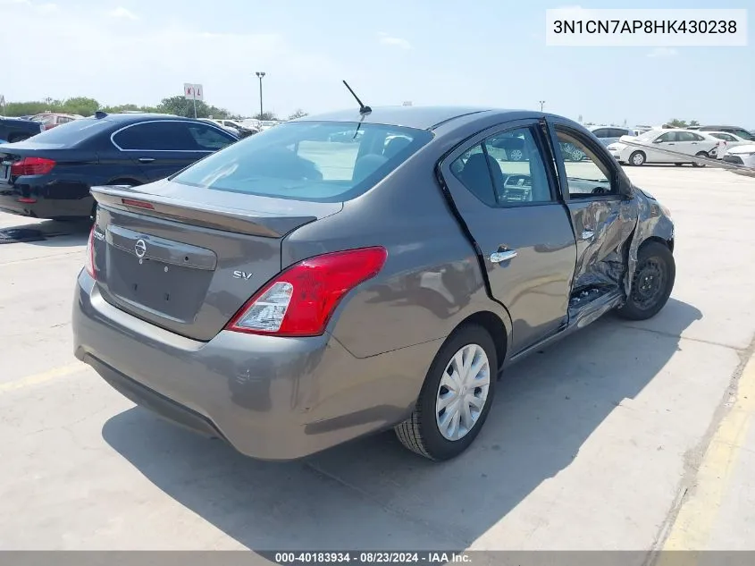 3N1CN7AP8HK430238 2017 Nissan Versa 1.6 Sv