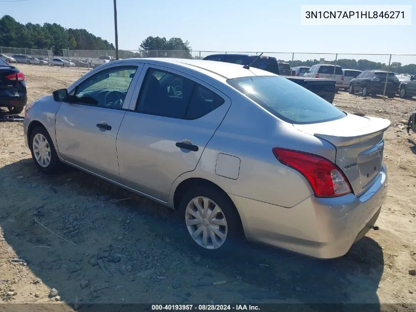 2017 Nissan Versa 1.6 S+ VIN: 3N1CN7AP1HL846271 Lot: 40193957