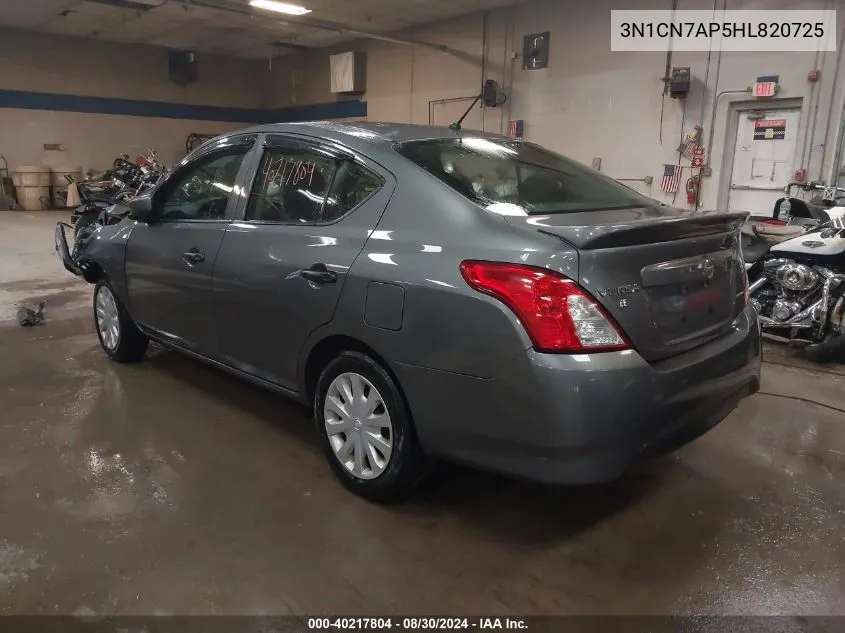 2017 Nissan Versa 1.6 S+ VIN: 3N1CN7AP5HL820725 Lot: 40217804