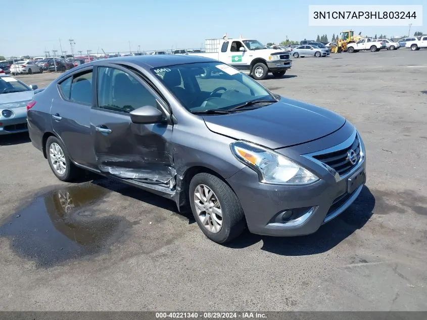 2017 Nissan Versa 1.6 Sv VIN: 3N1CN7AP3HL803244 Lot: 40221340