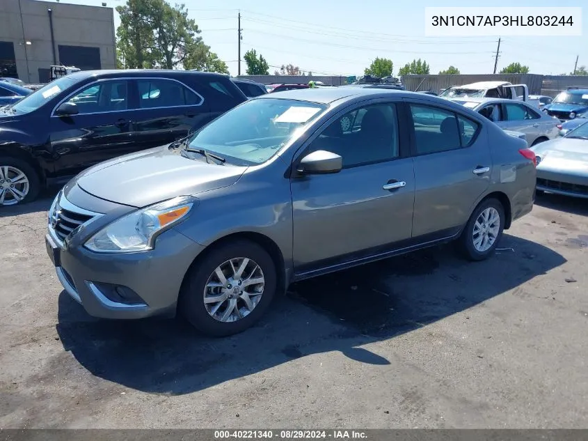 2017 Nissan Versa 1.6 Sv VIN: 3N1CN7AP3HL803244 Lot: 40221340