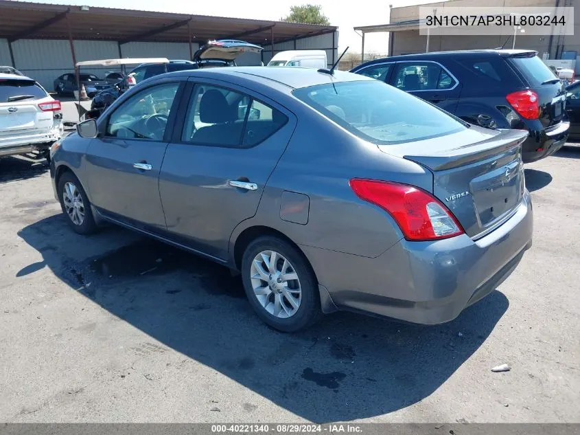 2017 Nissan Versa 1.6 Sv VIN: 3N1CN7AP3HL803244 Lot: 40221340