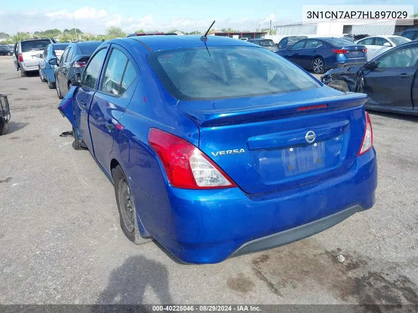 2017 Nissan Versa 1.6 S+ VIN: 3N1CN7AP7HL897029 Lot: 40225046