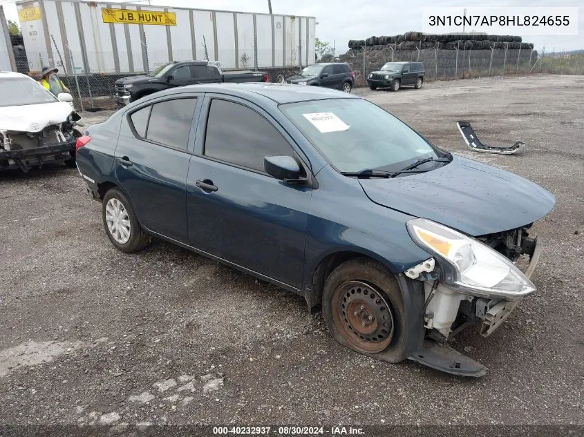 2017 Nissan Versa 1.6 S VIN: 3N1CN7AP8HL824655 Lot: 40232937