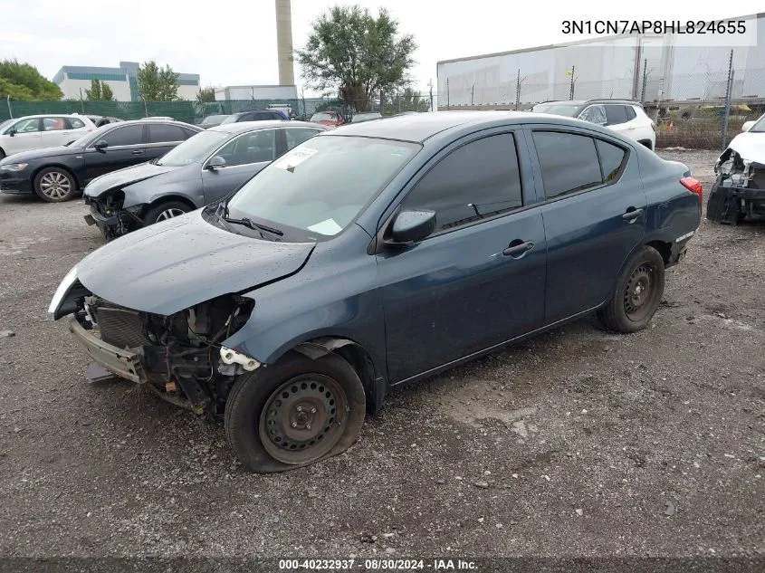 2017 Nissan Versa 1.6 S VIN: 3N1CN7AP8HL824655 Lot: 40232937