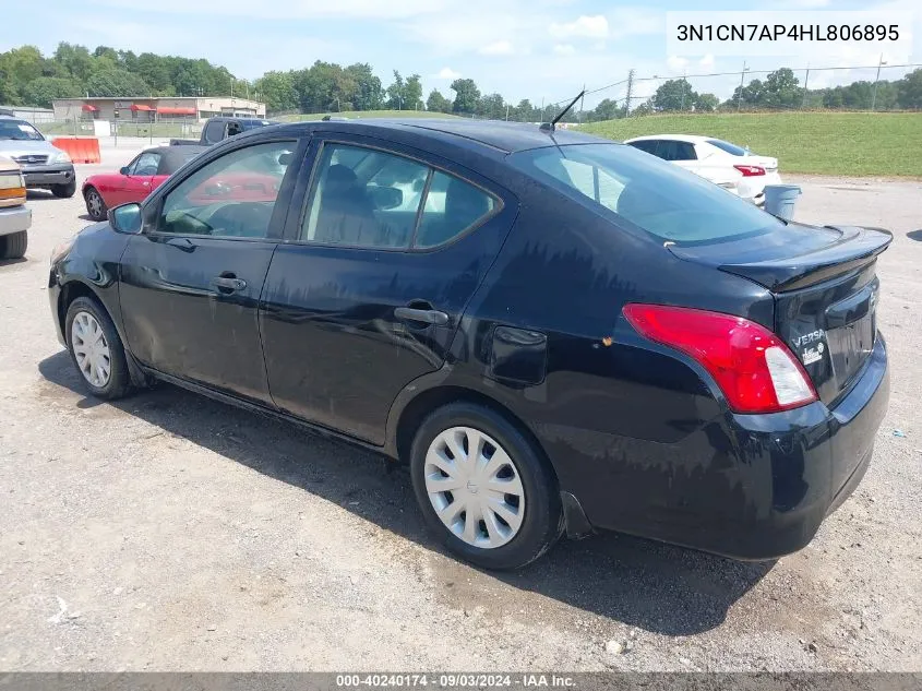 3N1CN7AP4HL806895 2017 Nissan Versa 1.6 S+