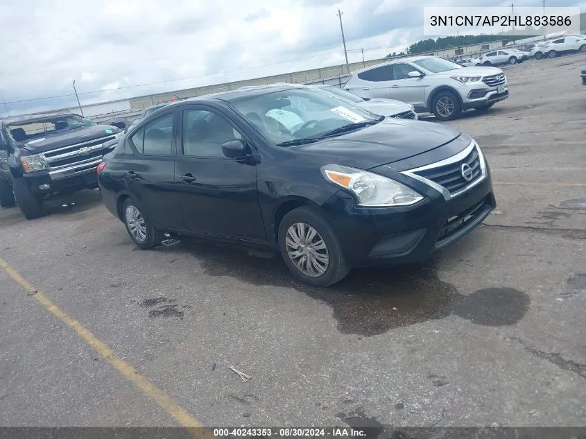 2017 Nissan Versa 1.6 S+ VIN: 3N1CN7AP2HL883586 Lot: 40243353