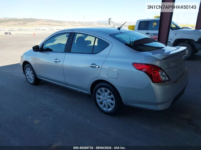 2017 Nissan Versa S/S Plus/Sv/Sl VIN: 3N1CN7AP9HK450143 Lot: 40258735