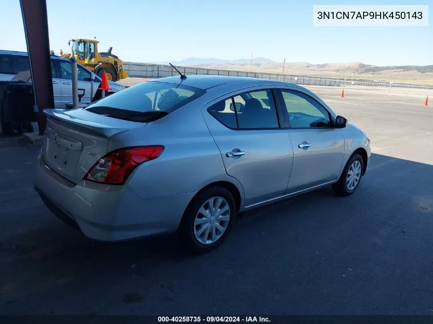 2017 Nissan Versa S/S Plus/Sv/Sl VIN: 3N1CN7AP9HK450143 Lot: 40258735