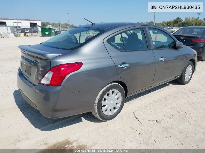 2017 Nissan Versa 1.6 Sv VIN: 3N1CN7AP2HL830435 Lot: 40275445