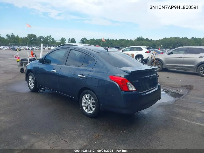 2017 Nissan Versa 1.6 Sv VIN: 3N1CN7AP9HL800591 Lot: 40284212