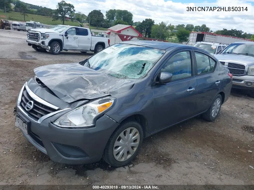 3N1CN7AP2HL850314 2017 Nissan Versa 1.6 Sv