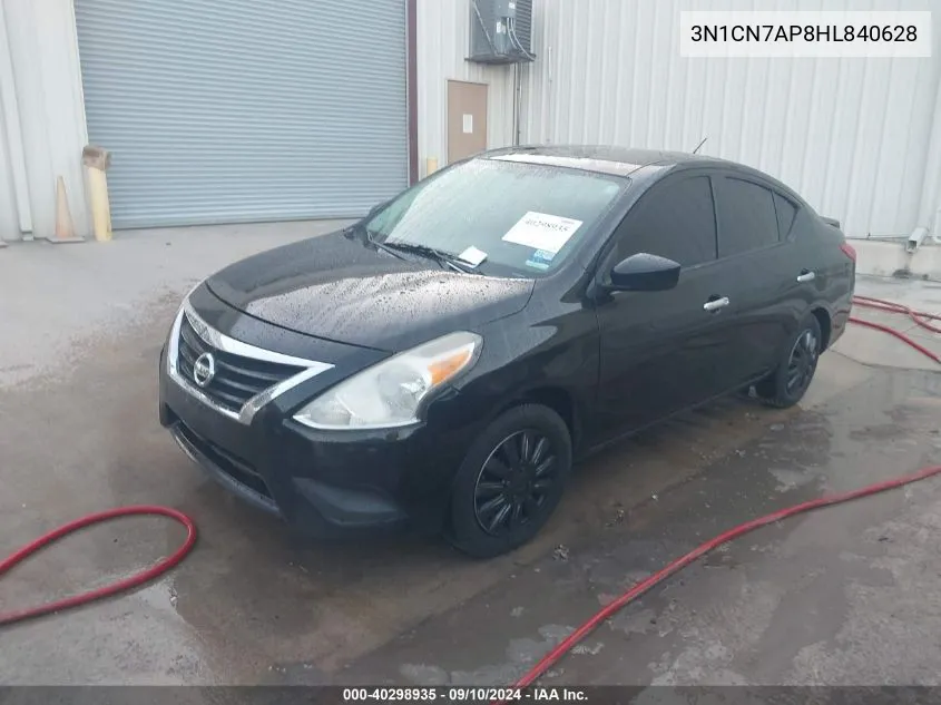 2017 Nissan Versa 1.6 Sv VIN: 3N1CN7AP8HL840628 Lot: 40298935